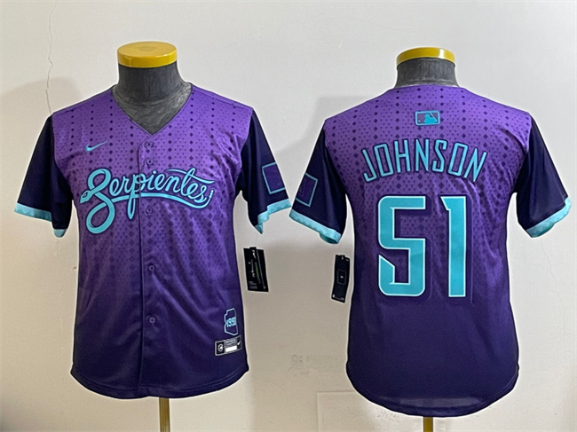 Youth Purple Arizona Diamondbacks #51 Randy Johnson 2025 City Connect Limited Stitched Baseball Jersey